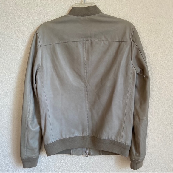 Men’s All Saints MIKO bomber leather zip jacket - Picture 3 of 7